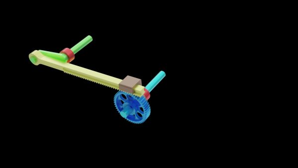 齿轮齿条驱动机构运动动画