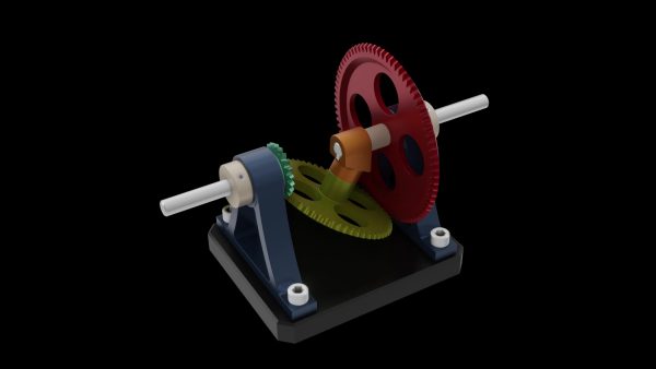 斜齿轮减速器机构运动动画