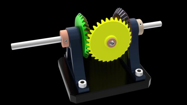 斜齿轮减速器机构运动动画